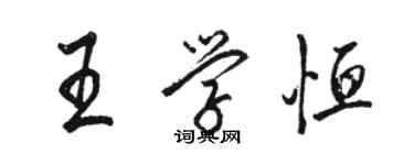 骆恒光王学恒行书个性签名怎么写