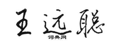 骆恒光王远聪行书个性签名怎么写