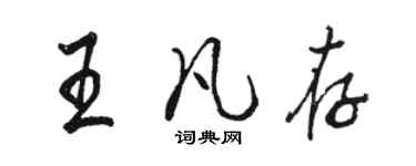 骆恒光王凡存行书个性签名怎么写