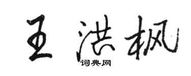 骆恒光王洪枫行书个性签名怎么写