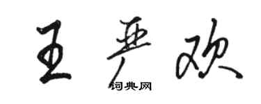 骆恒光王严欢行书个性签名怎么写