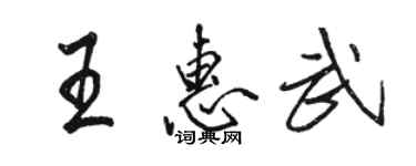 骆恒光王惠武行书个性签名怎么写