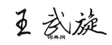 骆恒光王武旋行书个性签名怎么写