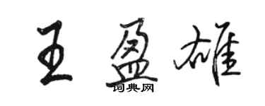骆恒光王盈雄行书个性签名怎么写