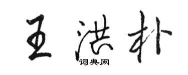 骆恒光王洪朴行书个性签名怎么写