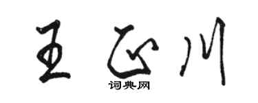 骆恒光王正川行书个性签名怎么写