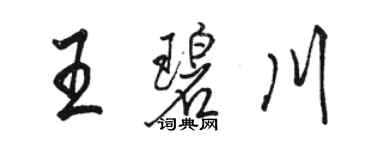 骆恒光王碧川行书个性签名怎么写