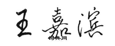 骆恒光王嘉滨行书个性签名怎么写
