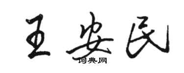 骆恒光王安民行书个性签名怎么写
