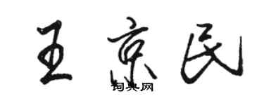 骆恒光王京民行书个性签名怎么写