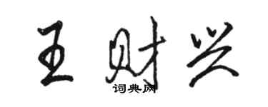 骆恒光王财兴行书个性签名怎么写