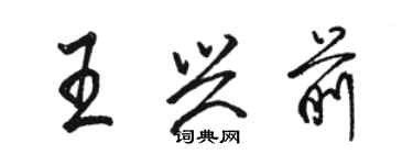 骆恒光王兴前行书个性签名怎么写