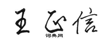 骆恒光王正信行书个性签名怎么写
