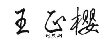 骆恒光王正樱行书个性签名怎么写