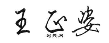 骆恒光王正姿行书个性签名怎么写