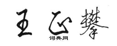 骆恒光王正攀行书个性签名怎么写
