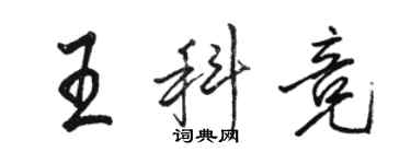 骆恒光王科竞行书个性签名怎么写