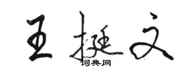 骆恒光王挺文行书个性签名怎么写