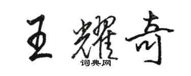骆恒光王耀奇行书个性签名怎么写