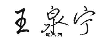骆恒光王泉宁行书个性签名怎么写