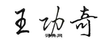 骆恒光王功奇行书个性签名怎么写