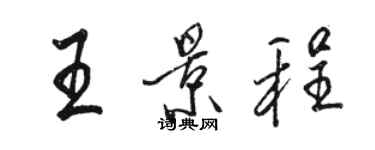 骆恒光王景程行书个性签名怎么写