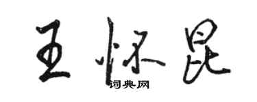 骆恒光王怀昆行书个性签名怎么写