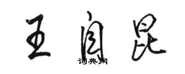 骆恒光王自昆行书个性签名怎么写