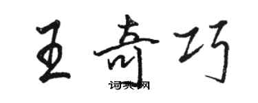 骆恒光王奇巧行书个性签名怎么写