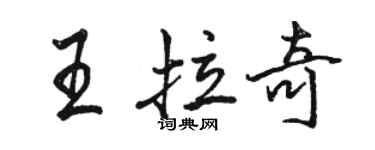 骆恒光王拉奇行书个性签名怎么写