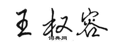 骆恒光王权容行书个性签名怎么写