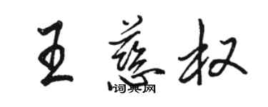 骆恒光王慈权行书个性签名怎么写