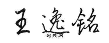 骆恒光王逸铭行书个性签名怎么写