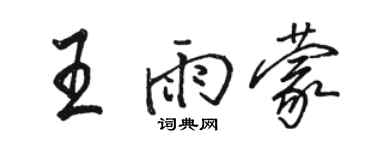 骆恒光王雨蒙行书个性签名怎么写