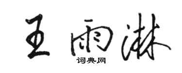 骆恒光王雨淋行书个性签名怎么写