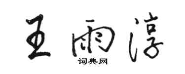 骆恒光王雨淳行书个性签名怎么写