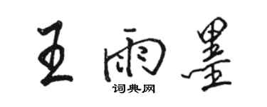 骆恒光王雨墨行书个性签名怎么写