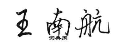 骆恒光王南航行书个性签名怎么写