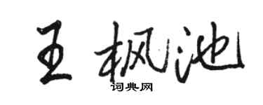 骆恒光王枫池行书个性签名怎么写