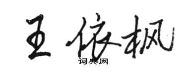 骆恒光王依枫行书个性签名怎么写