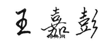 骆恒光王嘉彭行书个性签名怎么写