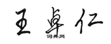 骆恒光王卓仁行书个性签名怎么写