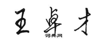 骆恒光王卓才行书个性签名怎么写