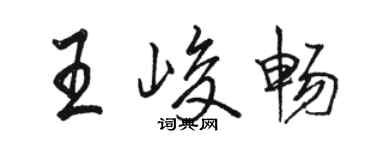 骆恒光王峻畅行书个性签名怎么写