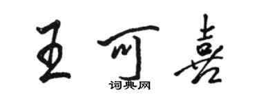 骆恒光王可喜行书个性签名怎么写