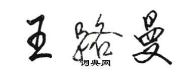 骆恒光王路曼行书个性签名怎么写