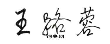 骆恒光王路蓉行书个性签名怎么写