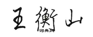 骆恒光王衡山行书个性签名怎么写