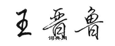 骆恒光王晋鲁行书个性签名怎么写