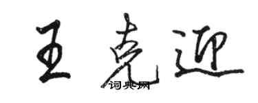 骆恒光王克迎行书个性签名怎么写